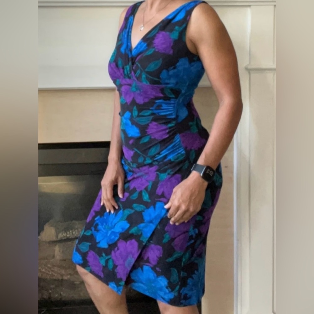 Ralph Lauren Floral Sleeveless Dress - Blue and Purple
